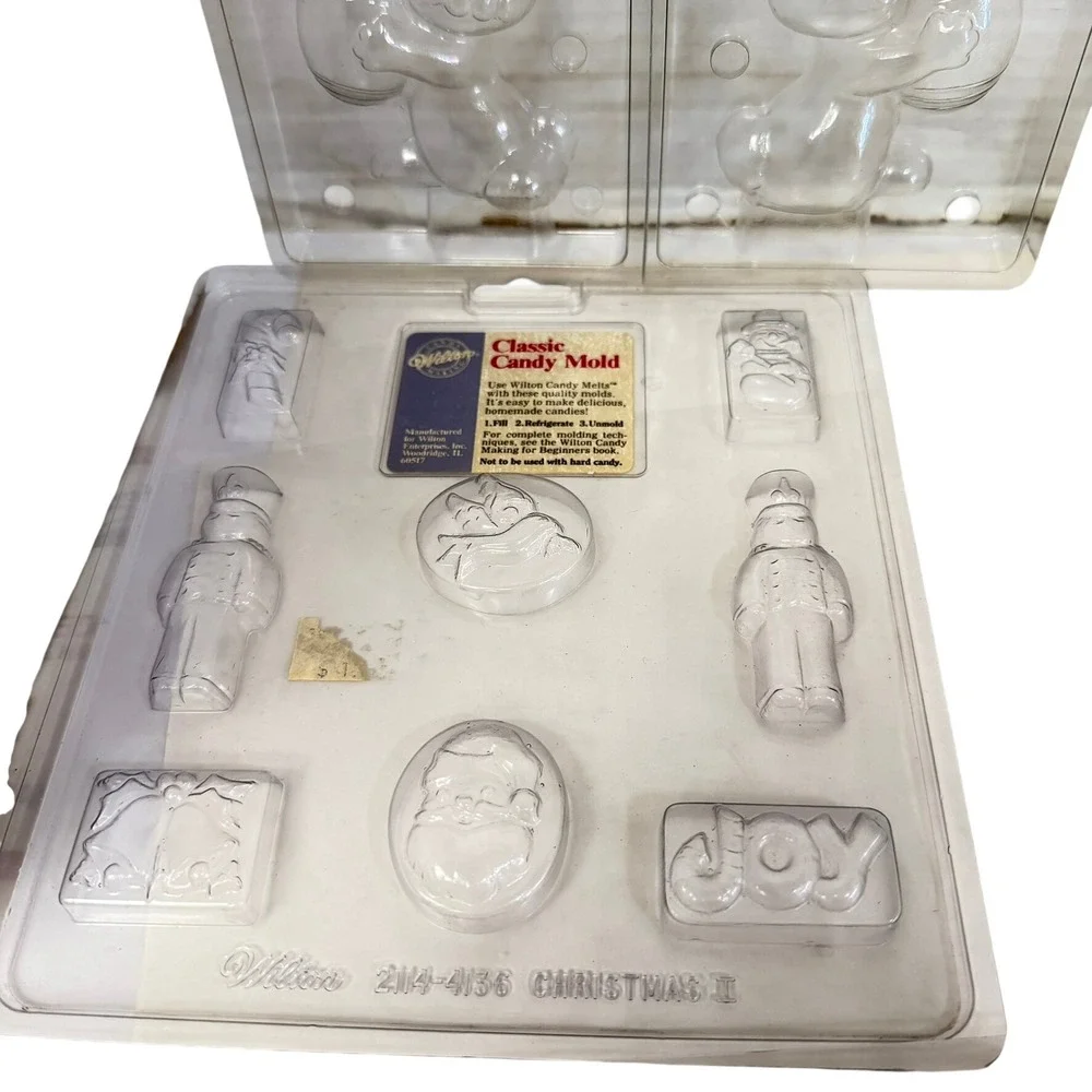 Wilton Candy Molds Lot 5 Easter Christmas Classic 3D Bunny Clear Plastic Set